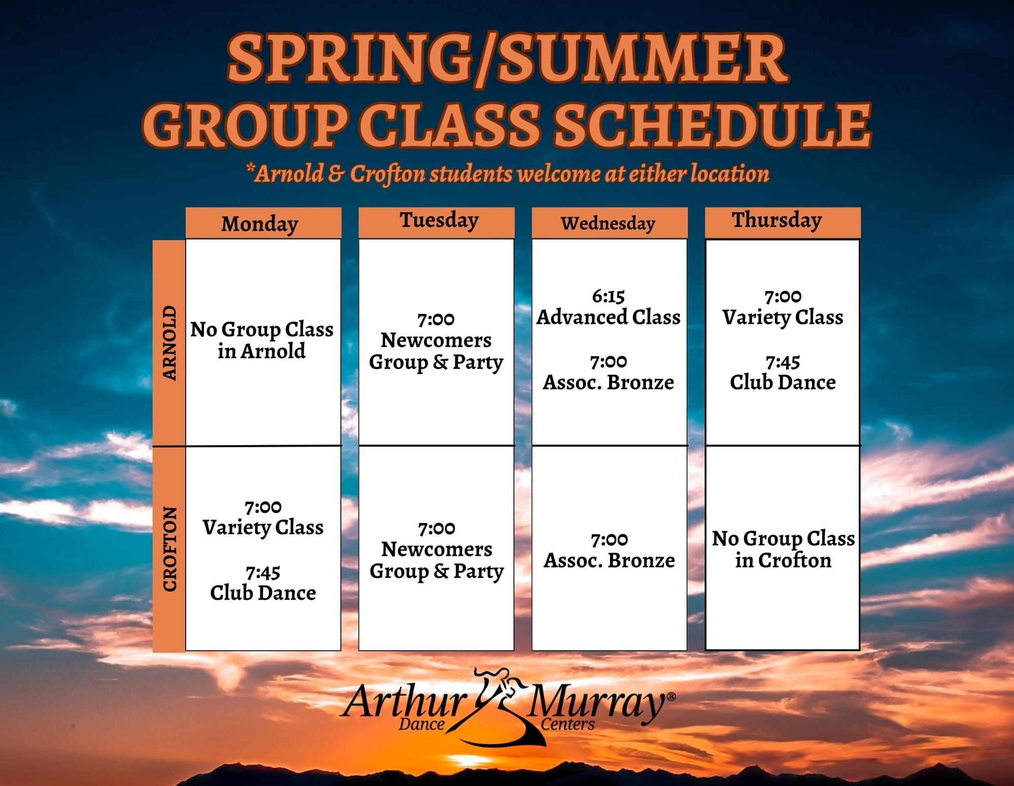 Spring Summer 2024 Group Classes